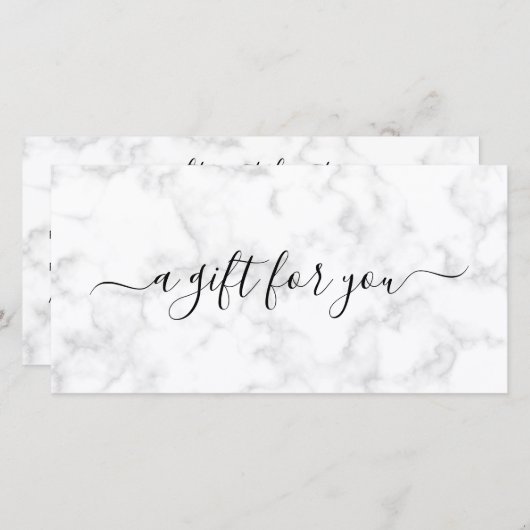 Elegant eenvoudig grijs cadeaubon (Voorkant / Achterkant)