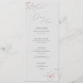 Elegant eenvoudig grijs en rode bloemen Menu (Voorkant)