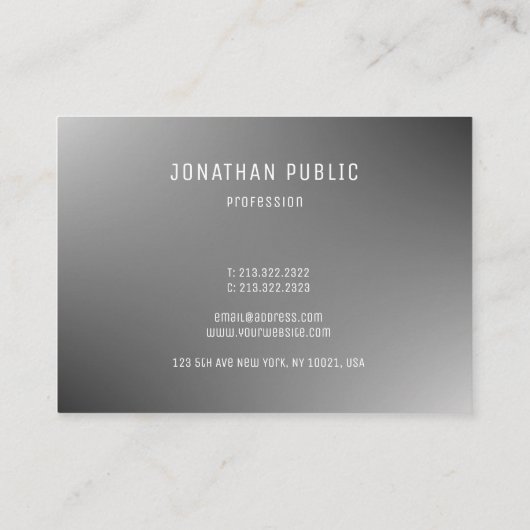 Elegant Eenvoudig Grijs Sjabloon Modern Profession Visitekaartje (Achterkant)