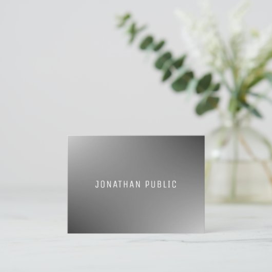 Elegant Eenvoudig Grijs Sjabloon Modern Profession Visitekaartje (Staand voorkant)