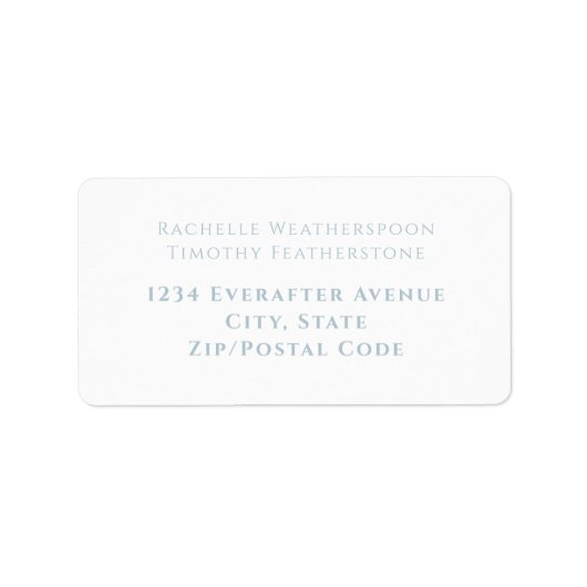 Elegant Eenvoudig Grijs Witte Trouw Locatie Etiket (Voorkant)