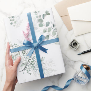 Elegant eenvoudig groen botanische waterverf cadeaupapier