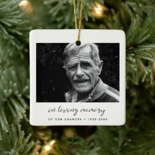 Elegant eenvoudig In liefdevolle herinnering Foto Keramisch Ornament