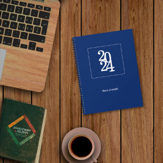 Elegant Eenvoudig Koninklijk blauw maandblad Plann Planner