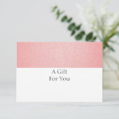 Elegant eenvoudig koraalroze cadeaubon (Staand voorkant)