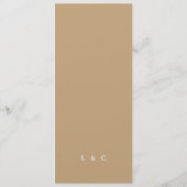 Elegant Eenvoudig Kraft Monogram Bruiloft Menu (Achterkant)