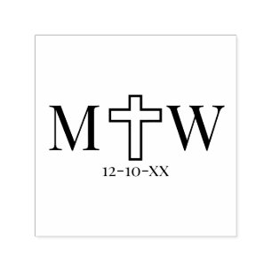 Elegant Eenvoudig Kruis Koppel 2 Init Monogram Dat Zelfinktende Stempel
