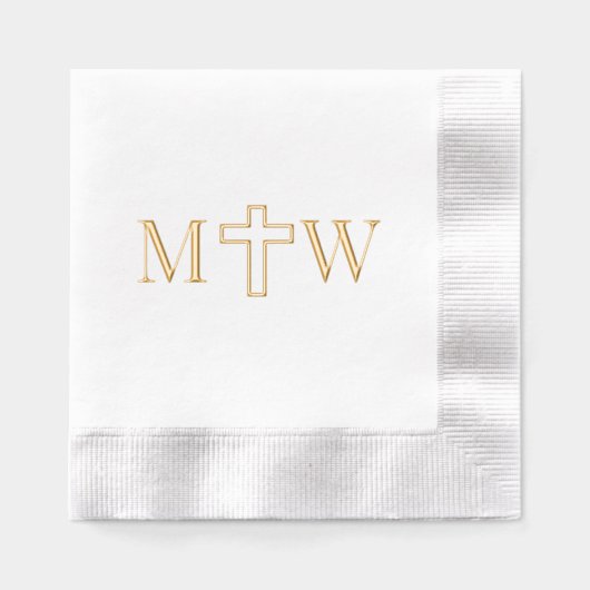 Elegant Eenvoudig Kruispaar 2 Init Monogram Folie Servetten (Voorkant)
