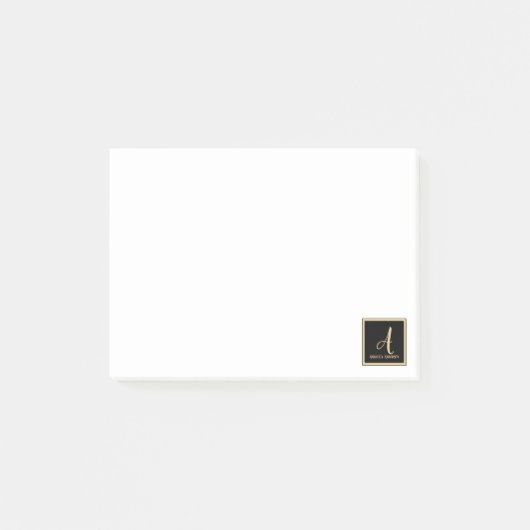 Elegant Eenvoudig Lijst Monogram Post-it® Notes (Voorkant)