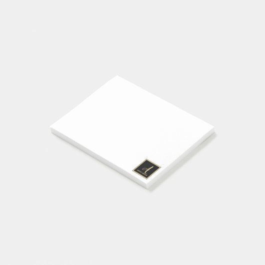 Elegant Eenvoudig Lijst Monogram Post-it® Notes (Schuin)