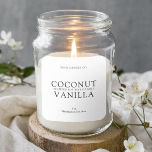 Elegant eenvoudig minimaal kaarslabel vierkante sticker