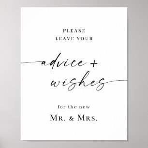 Elegant eenvoudig minimalistisch advies & huwelijk poster