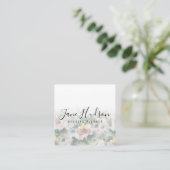 Elegant Eenvoudig Minimalistisch Bewerkbaar Zakeli Vierkante Visitekaartje (Staand voorkant)