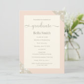 Elegant Eenvoudig Modern Afstuderen Invitation Kaart (Staand voorkant)