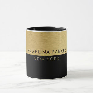 Elegant eenvoudig modern chique goud en zwart mok