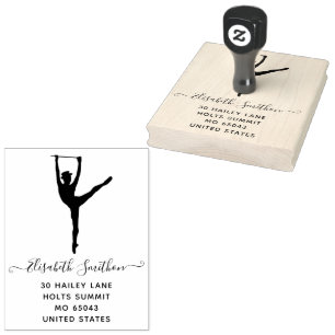 Elegant Eenvoudig Modern Danser Persoonlijk Briefp Rubberstempel