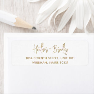 Elegant Eenvoudig Modern Gouden Retouradres Etiket