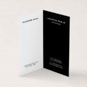 Elegant eenvoudig modern monogram zwart-wit visitekaartjes (Binnen)