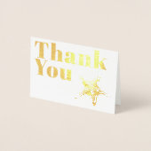 Elegant eenvoudig modern traditioneel goud dank u folie kaarten (Voorkant)