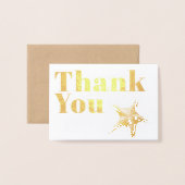 Elegant eenvoudig modern traditioneel goud dank u folie kaarten (Voorkant met envelop)