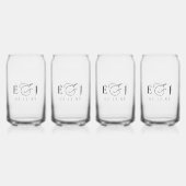 Elegant Eenvoudig Monogram Bruiloft Blikvorm Glas (Voorkant)