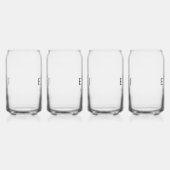 Elegant Eenvoudig Monogram Bruiloft Blikvorm Glas (Links)