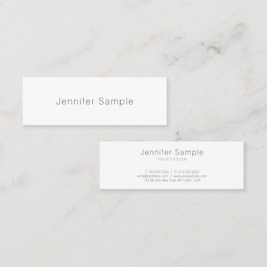 Elegant eenvoudig ontwerp Moderne Minimale Sjabloo Mini Visitekaartje (Voorkant / Achterkant)