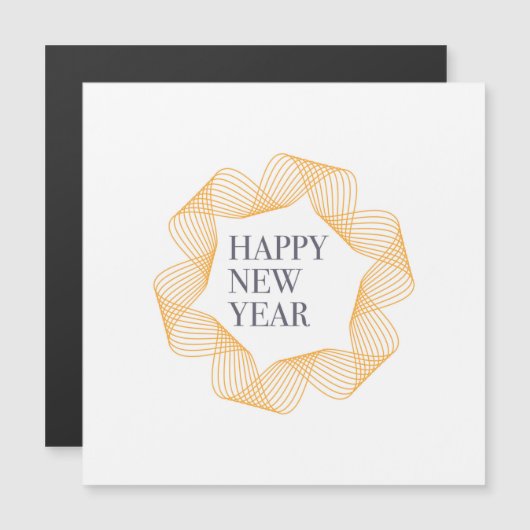 Elegant, eenvoudig ontwerp van "Happy New Year" (Voorkant / Achterkant)