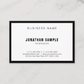 Elegant eenvoudig ontwerp zwart, wit, zwart, zwart visitekaartje (Voorkant)