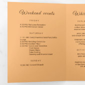 Elegant Eenvoudig Perzik Monogram Bruiloft Drieluik Programma (Binnenzijde eerst)