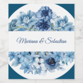 Elegant eenvoudig, robuust blauw ontwerp wijn etiket (Enkel label)