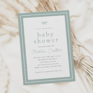 Elegant Eenvoudig Sage Genderneutraal Baby shower Kaart