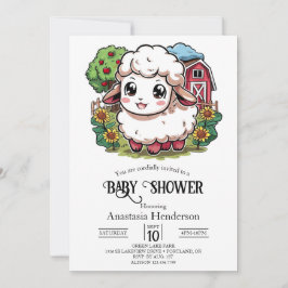 Elegant eenvoudig schaap Baby shower Kaart