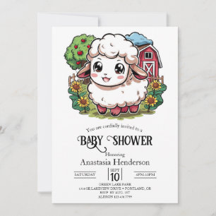 Elegant eenvoudig schaap Baby shower Kaart