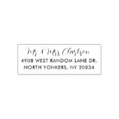 Elegant eenvoudig script gepersonaliseerd retourad  zelfinktende stempel (Design)