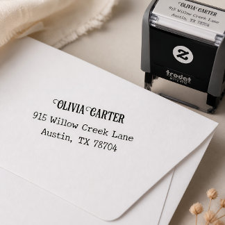 Elegant Eenvoudig Script Huwelijksretouradres Zelfinktende Stempel