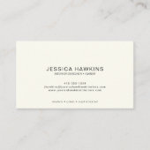 Elegant Eenvoudig Script Monogram Zwart Noir Visitekaartje (Voorkant)