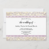 Elegant eenvoudig script Paarse stijlvolle bruilo Kaart (Voorkant)