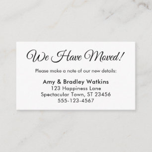 Elegant, eenvoudig We hebben adreswijziging gemaak Informatiekaartje