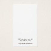 Elegant eenvoudig wit oorscherm visitekaartje (Achterkant)