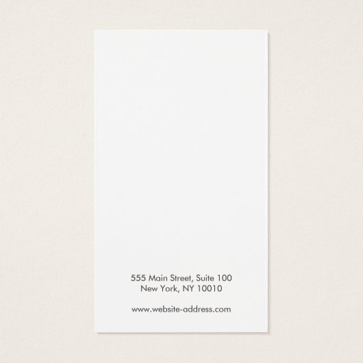 Elegant eenvoudig wit oorscherm visitekaartje (Achterkant)