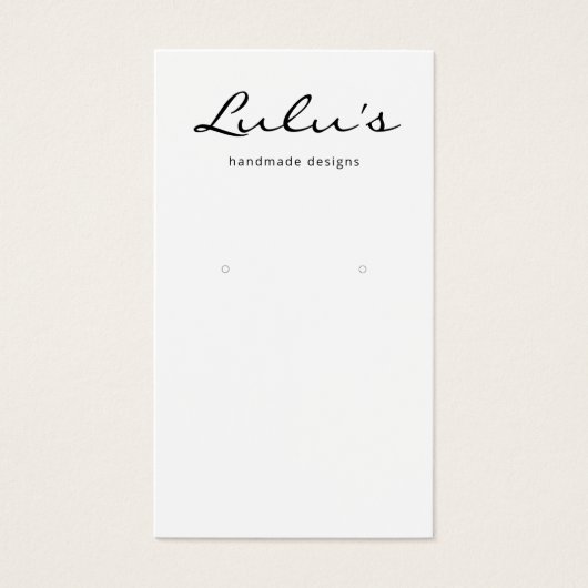 Elegant eenvoudig wit oorscherm visitekaartje (Voorkant)