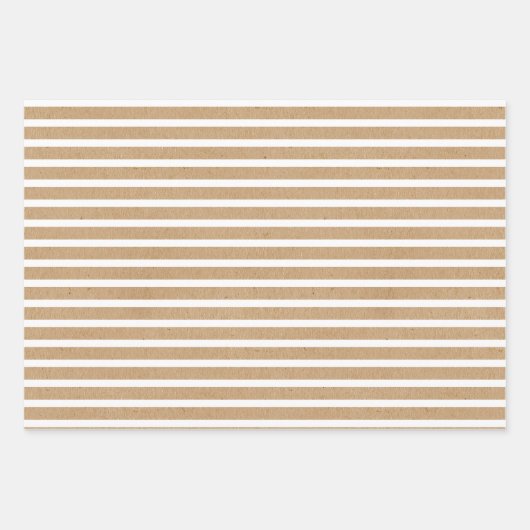 Elegant eenvoudig wit op Faux Rustic Brown Kraft Inpakpapier Vel (Voorkant)