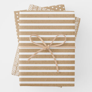 Elegant Eenvoudig Wit Op Nep Roestbruine Kraft Inpakpapier Vel