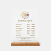 Elegant eenvoudig wit | Openingstijden Business Lo Acryl Bord (Voorkant)
