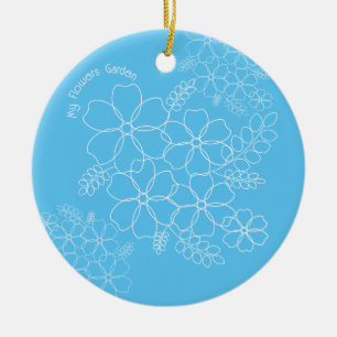 Elegant eenvoudig zomer bloemen patroon keramisch ornament
