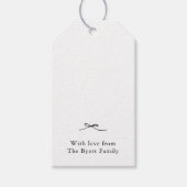 Elegant  Eenvoudig Zwart Boog Monogram Cadeaulabel (Voorkant)