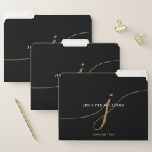 Elegant Eenvoudig Zwart en Goud Schrift Monogram
