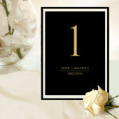 Elegant, eenvoudig zwart en gouden tabelnummer