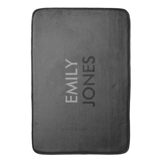 Elegant eenvoudig zwart en grijs gepersonaliseerd badmat (Voorkant Verticaal)
